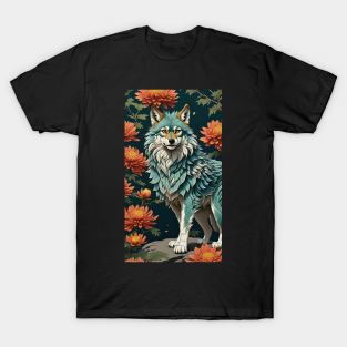 Asian floral wolf T-Shirt